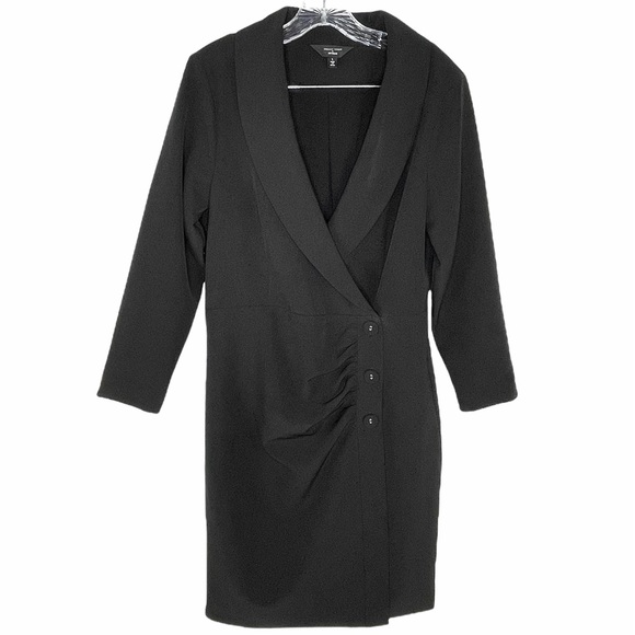 Chrissy Teigen x Revolve Black Tuxedo Shawl Collar Dress Sz L - Picture 1 of 8